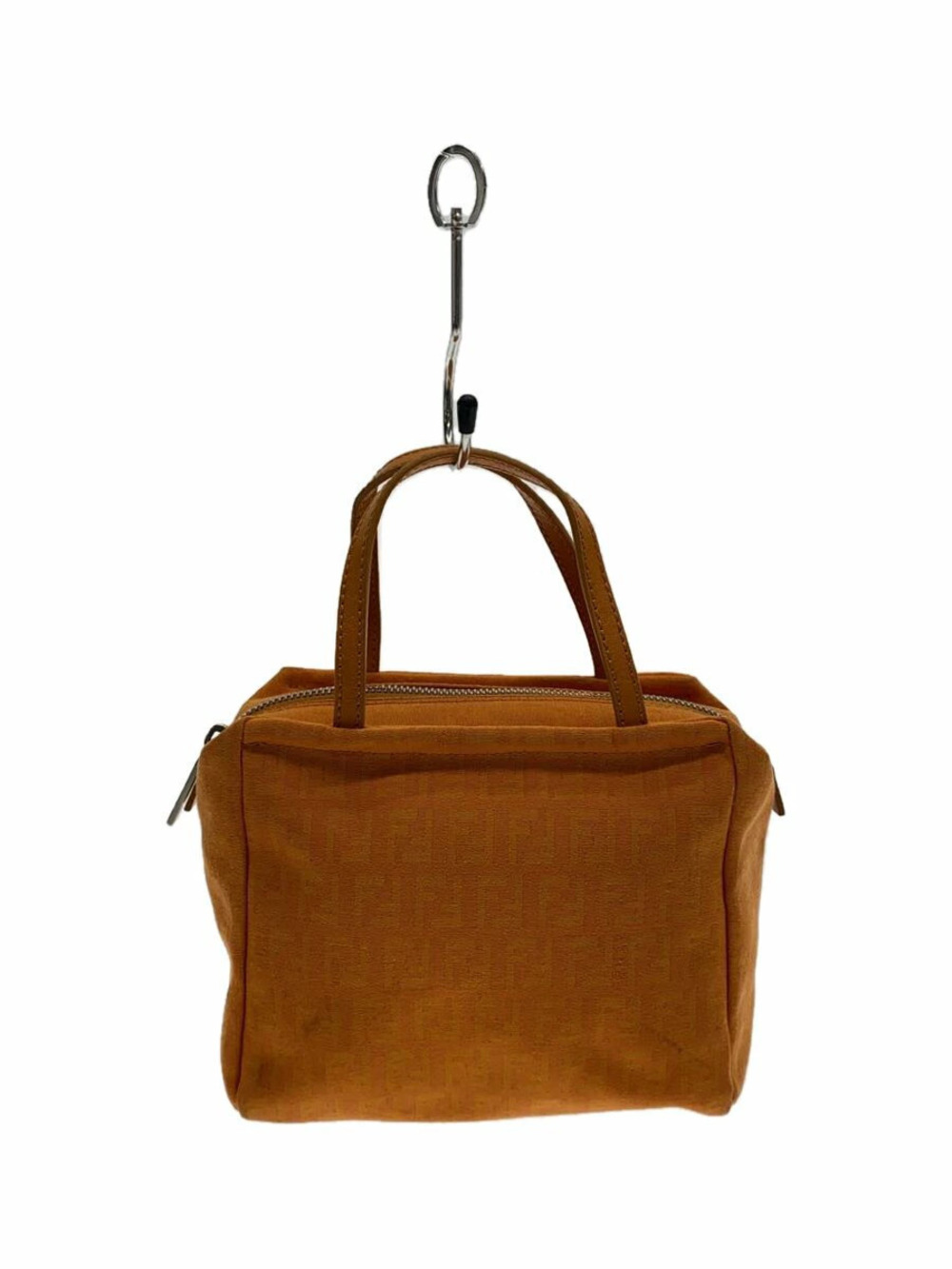 Fendi Zucchino Handbag Canvas Orange